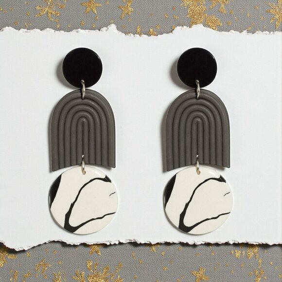 🆕Boho Chic Handmade Clay Resin Earrings S925 Sterling Silver Hypoallergenic - Picture 6 of 11